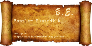 Baszler Euszták névjegykártya
